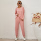 Women's Solid Sweatsuit Set 2 Piece Long Sleeve Pullover and Drawstring Sweatpants Sport Outfits Sets