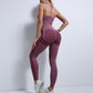 Exercise Outfits for Women 2 Pieces Seamless Yoga Outfits Color Matching Sports Bra and Leggings Set Tracksuits 2 Piece